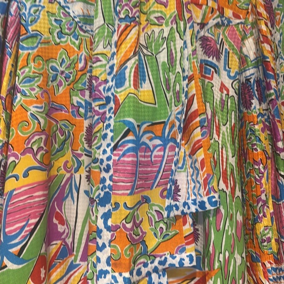 Vintage Diane Freis Colorful Abstract Print Dress with scarf - Picture 3 of 10